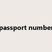 passport number是什么意思