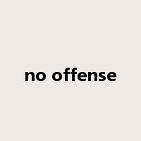 no offense是什么意思