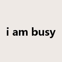 i am busy是什么意思