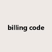 billing code是什么意思