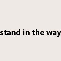 stand in the way是什么意思