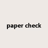 paper check是什么意思