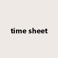 time sheet是什么意思