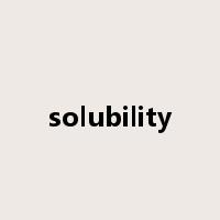 solubility是什么意思