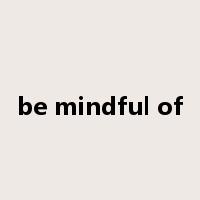 be mindful of是什么意思