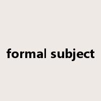 formal subject是什么意思