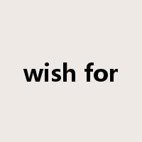 wish for是什么意思