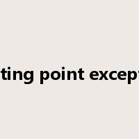 floating point exception是什么意思