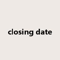 closing date是什么意思