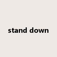 stand down是什么意思
