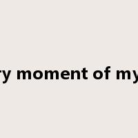 every moment of my life是什么意思