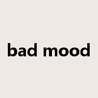bad mood是什么意思