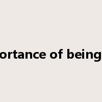 the importance of being earnest是什么意思