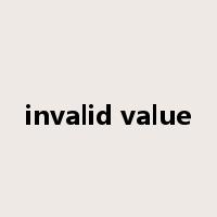 invalid value是什么意思