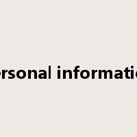 personal information是什么意思