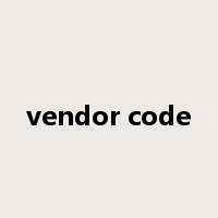vendor code是什么意思