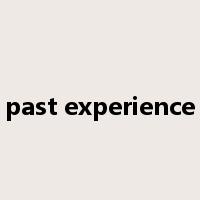 past experience是什么意思