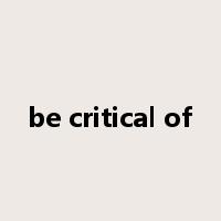 be critical of是什么意思