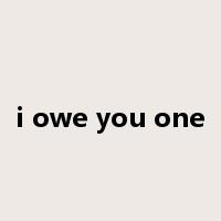 i owe you one是什么意思