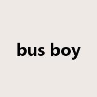 bus boy是什么意思
