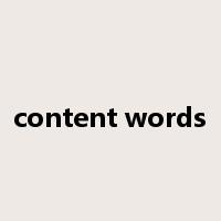 content words是什么意思