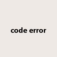 code error是什么意思