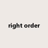 right order是什么意思