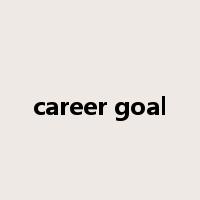 career goal是什么意思