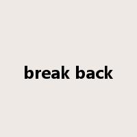 break back是什么意思