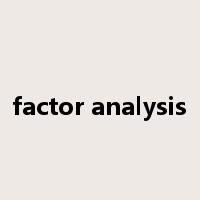 factor analysis是什么意思