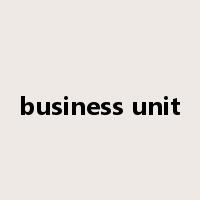 business unit是什么意思