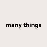 many things是什么意思