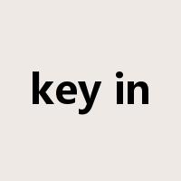 key in是什么意思