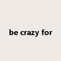 be crazy for是什么意思
