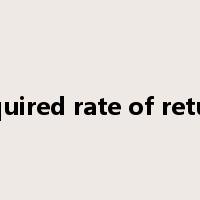 required rate of return是什么意思