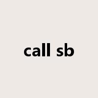 call sb是什么意思