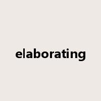 elaborating是什么意思