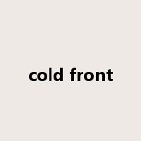 cold front是什么意思