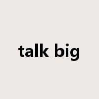 talk big是什么意思