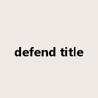 defend title是什么意思