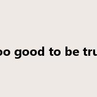 too good to be true是什么意思