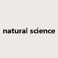 natural science是什么意思