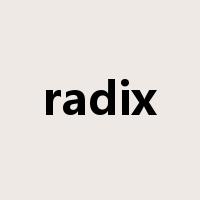 radix是什么意思