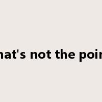 that's not the point是什么意思
