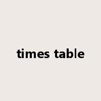 times table是什么意思