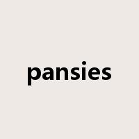 pansies是什么意思