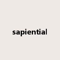 sapiential是什么意思