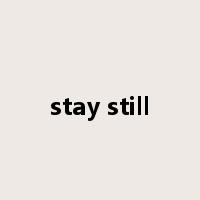 stay still是什么意思