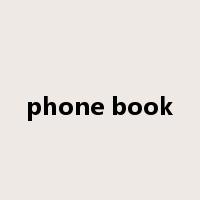 phone book是什么意思
