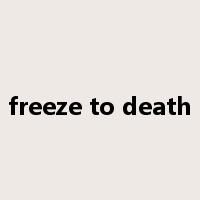 freeze to death是什么意思